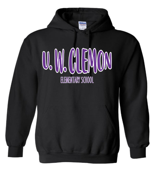 U W Clemon School Hoodie Black