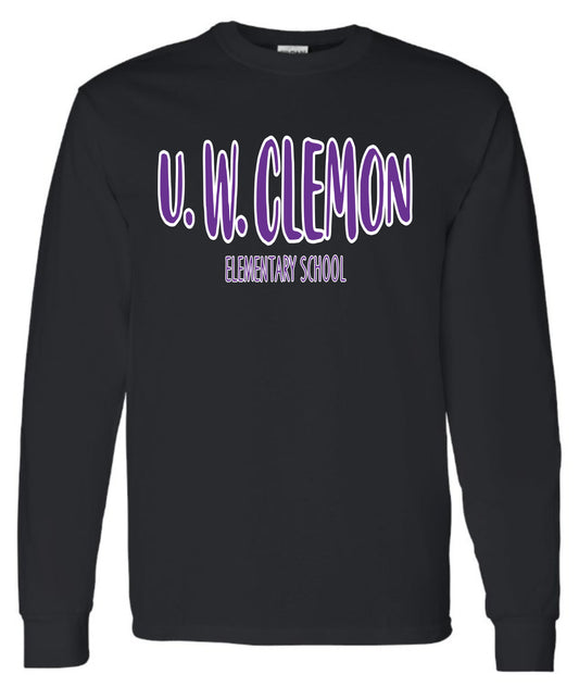 U.W Clemon School Long Sleeve Tee Black