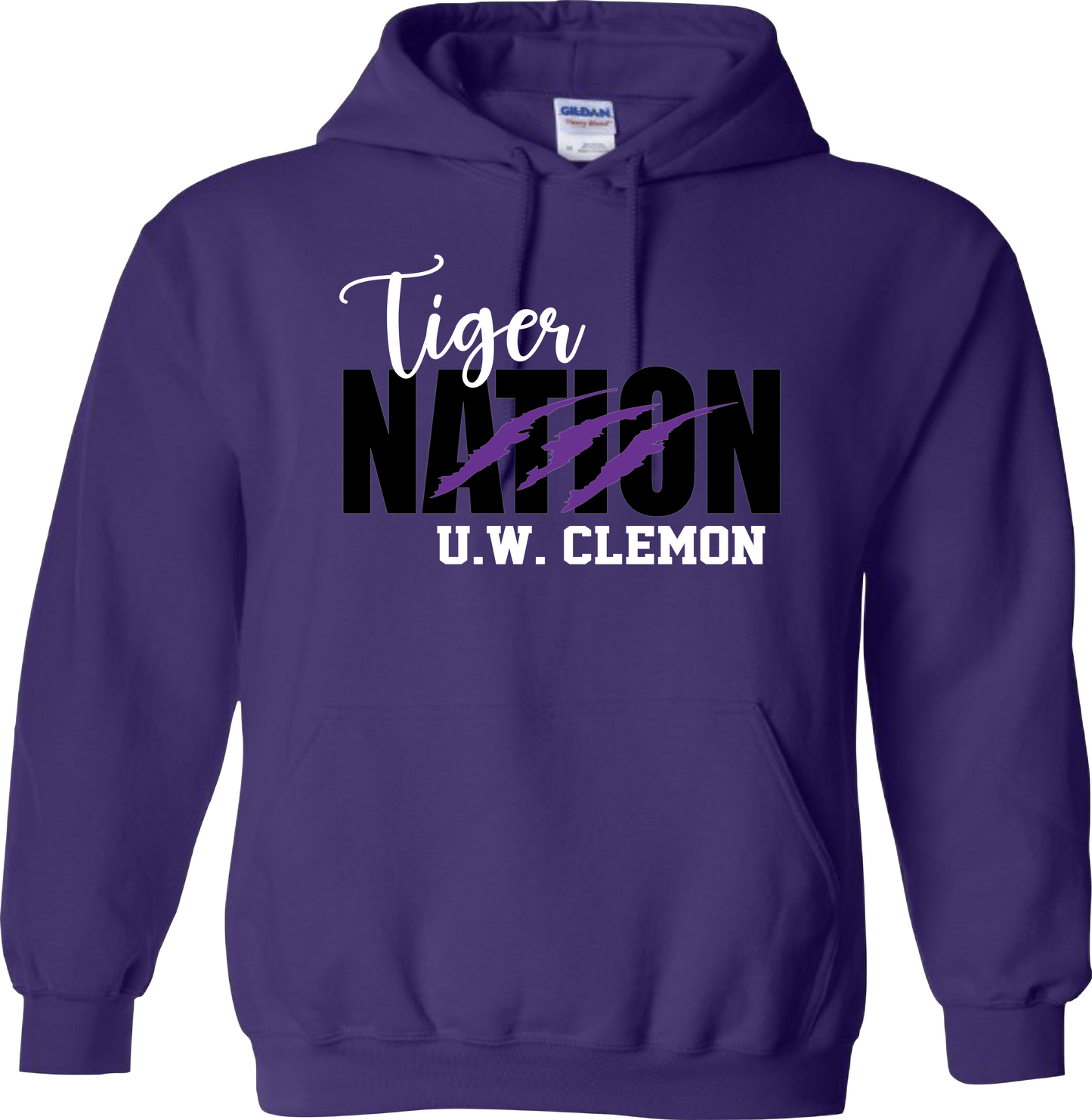 U W Clemon School Hoodie Purple