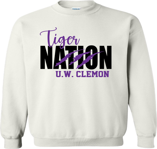 U W Clemon School Sweatshirt White