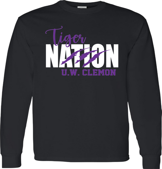 U.W Clemon School 2024-2025 Long Sleeve Tee Black