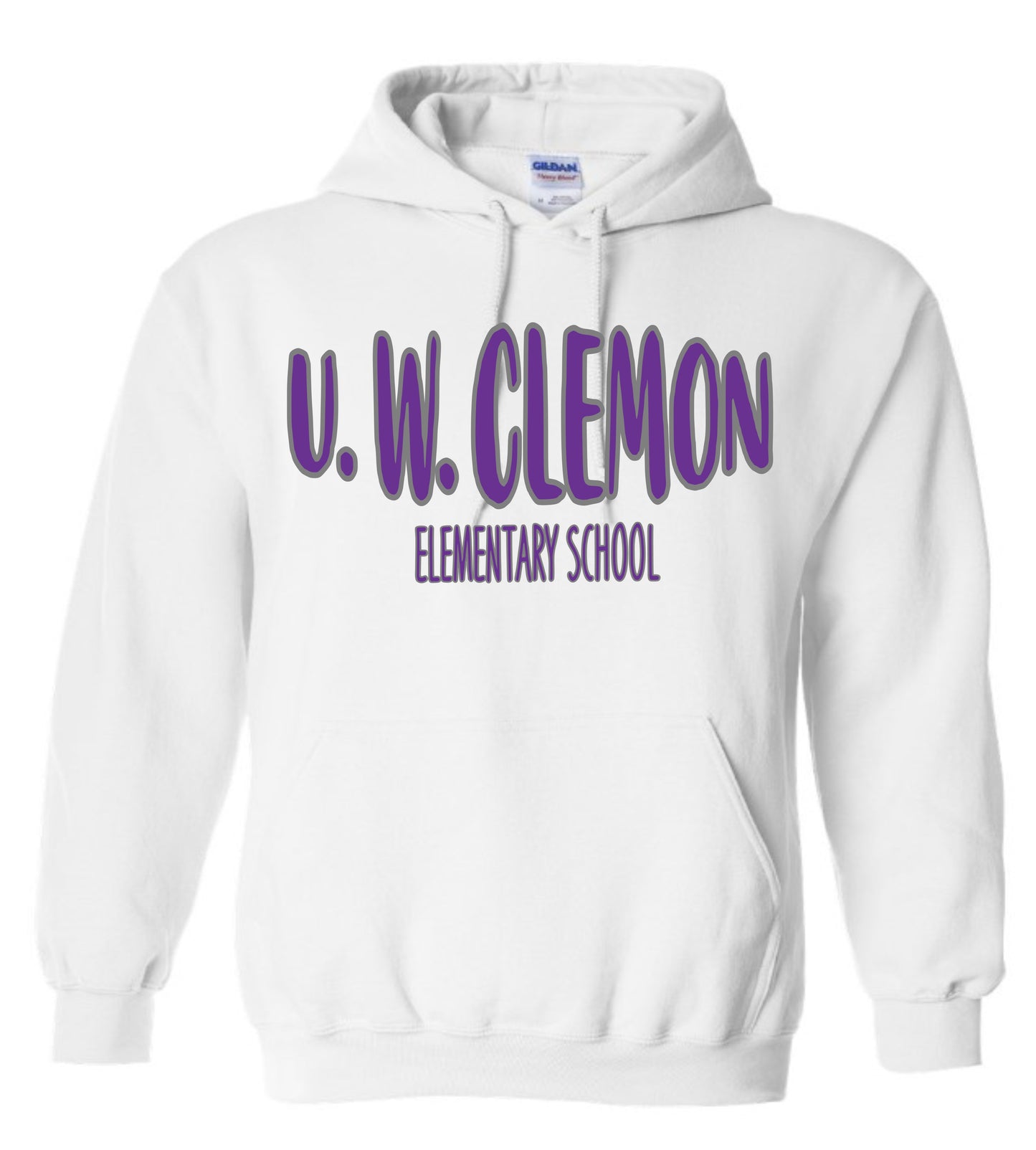 U W Clemon School Hoodie White